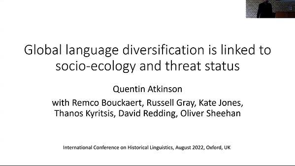 Global language diversification rates are linked to socio-ecology and extinction risk