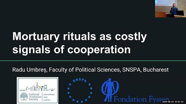 Mortuary ritual investment as cues of mutualistic cooperation beyond death