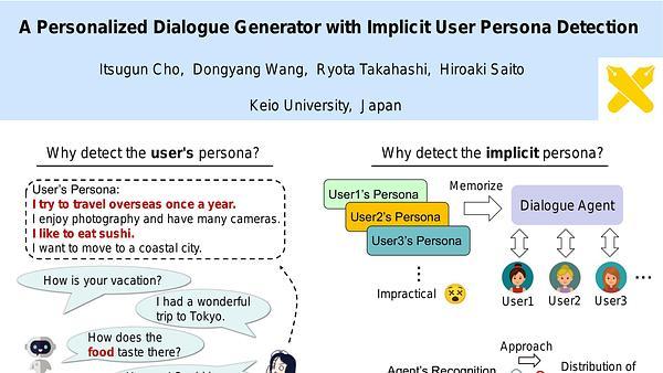 A Personalized Dialogue Generator with Implicit User Persona Detection
