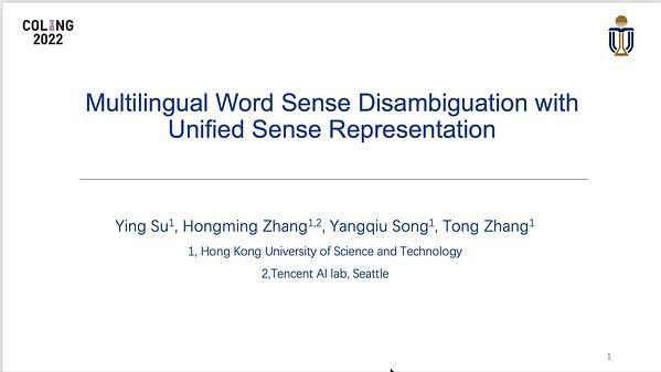 Multilingual Word Sense Disambiguation with Unified Sense Representation