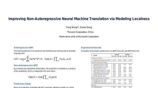 Improving Non-Autoregressive Neural Machine Translation via Modeling Localness
