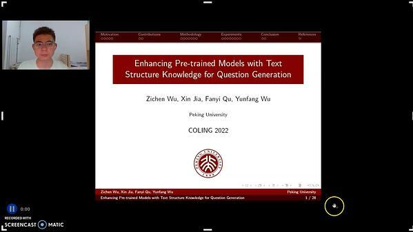 Enhancing Pre-trained Models with Text Structure Knowledge for Question Generation