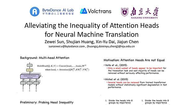 Alleviating the Inequality of Attention Heads for Neural Machine Translation
