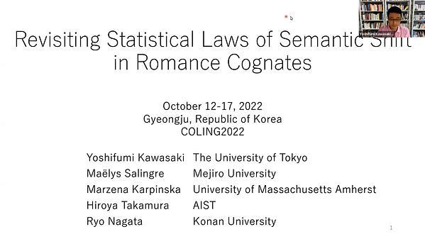 Revisiting Statistical Laws of Semantic Shift in Romance Cognates