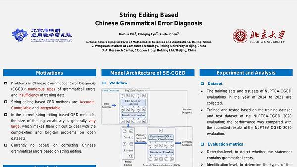 String Editing based Chinese Grammatical Error Diagnosis
