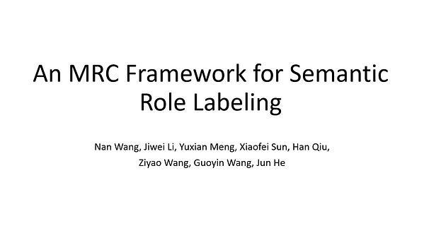 An MRC Framework for Semantic Role Labeling