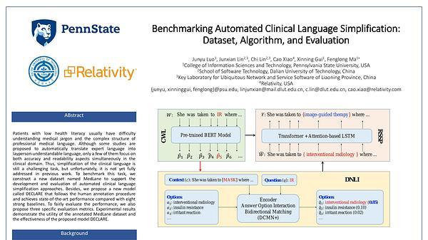 Benchmarking Automated Clinical Language Simplification: Dataset, Algorithm, and Evaluation