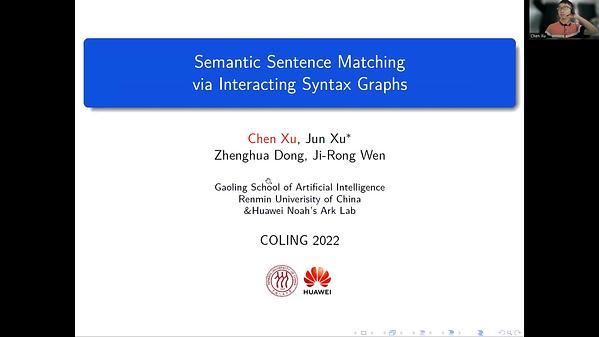 Semantic Sentence Matching via Interacting Syntax Graphs