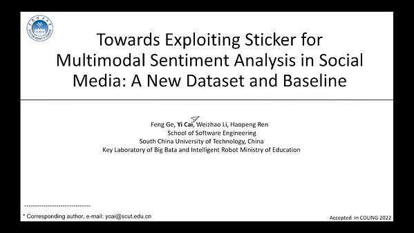Towards Exploiting Sticker for Multimodal Sentiment Analysis in Social Media: A New Dataset and Baseline