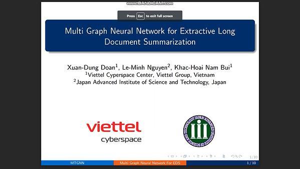 Multi Graph Neural Network for Extractive Long Document Summarization