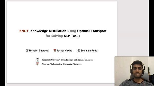 KNOT: Knowledge Distillation using Optimal Transport for Solving NLP Tasks