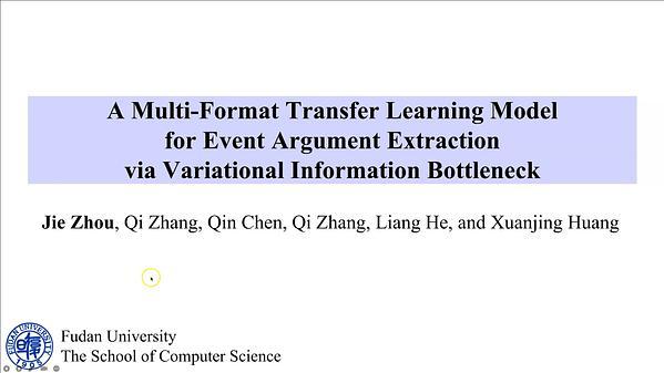 A Multi-Format Transfer Learning Model for Event Argument Extraction via Variational Information Bottleneck