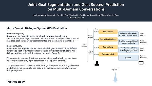 Joint Goal Segmentation and Goal Success Prediction on Multi-Domain Conversations