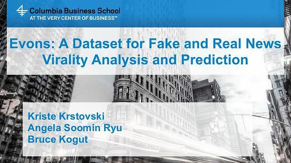 Evons: A Dataset for Fake and Real News Virality Analysis and Prediction