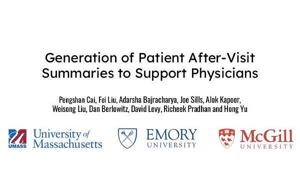 Generation of Patient After-Visit Summaries to Support Physicians