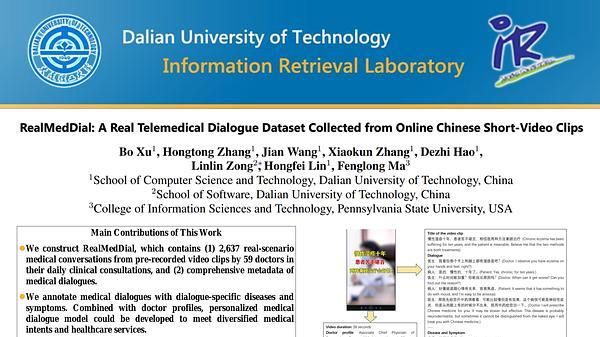RealMedDial: A Real Telemedical Dialogue Dataset Collected from Online Chinese Short-Video Clips