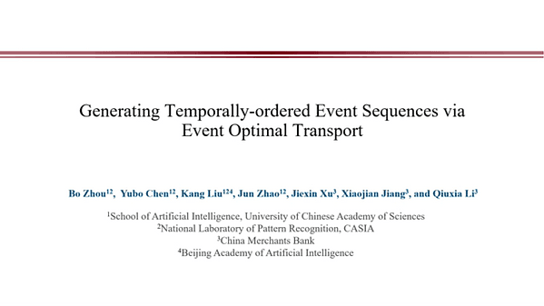 Generating Temporally-ordered Event Sequences via Event Optimal Transport