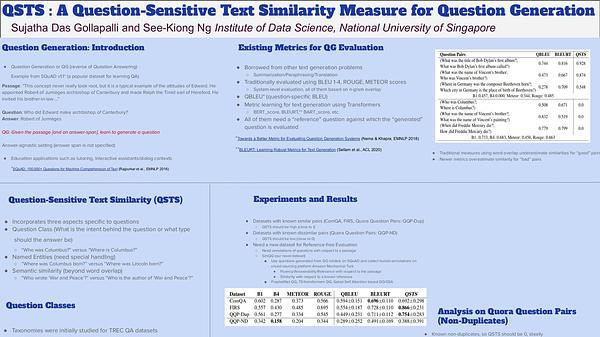 QSTS: A Question-Sensitive Text Similarity Measure for Question Generation