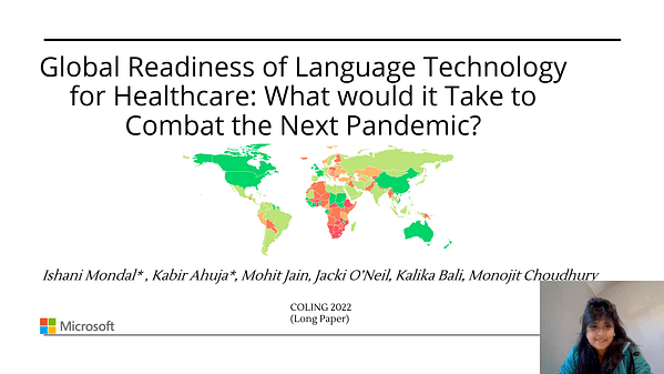 Global Readiness of Language Technology for Healthcare: What would it Take to Combat the Next Pandemic?
