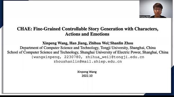 CHAE: Fine-Grained Controllable Story Generation with Characters, Actions and Emotions