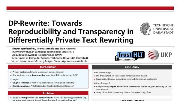 DP-Rewrite: Towards Reproducibility and Transparency in Differentially Private Text Rewriting