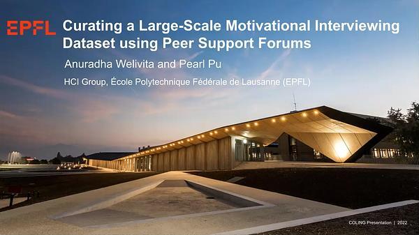 Curating a Large-Scale Motivational Interviewing Dataset using Peer Support Forums