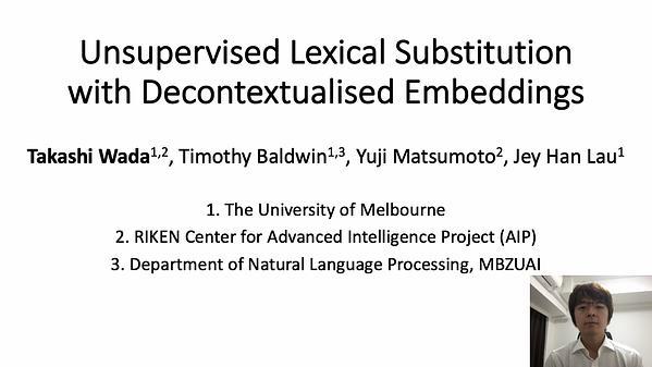 Unsupervised Lexical Substitution with Decontextualised Embeddings