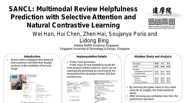 SANCL: Multimodal Review Helpfulness Prediction with Selective Attention and Natural Contrastive Learning