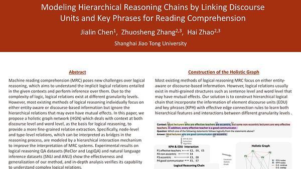 Modeling Hierarchical Reasoning Chains by Linking Discourse Units and Key Phrases for Reading Comprehension