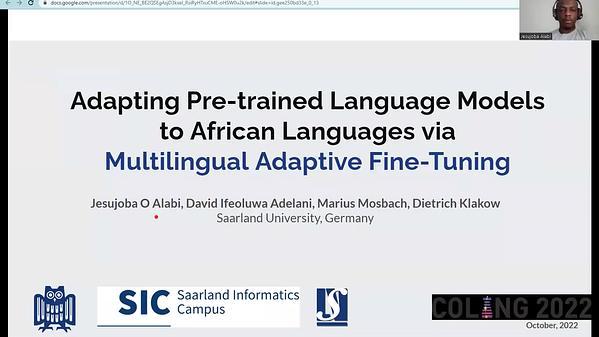 Adapting Pre-trained Language Models to African Languages via Multilingual Adaptive Fine-Tuning