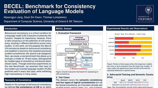 BECEL: Benchmark for Consistency Evaluation of Language Models