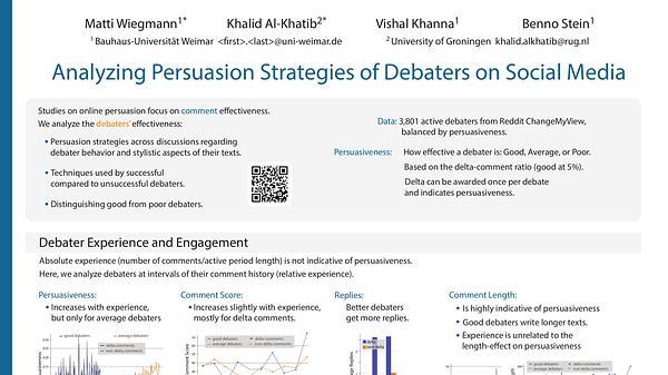 Analyzing Persuasion Strategies of Debaters on Social Media