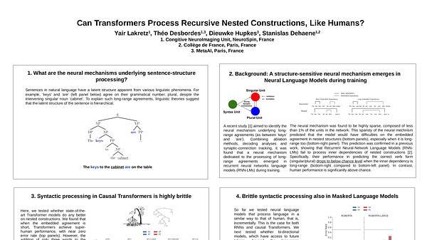 Can Causal Transformers Process Recursive Nested Constructions, Like Humans?