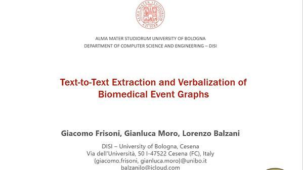 Text-to-Text Extraction and Verbalization of Biomedical Event Graphs