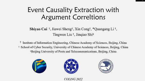 Event Causality Extraction with Event Argument Correlations
