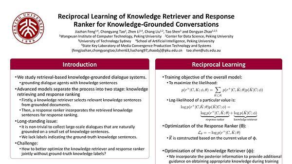 Reciprocal Learning of Knowledge Retriever and Response Ranker for Knowledge-Grounded Conversations