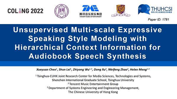 Unsupervised Multi-scale Expressive Speaking Style Modeling with Hierarchical Context Information for Audiobook Speech Synthesis