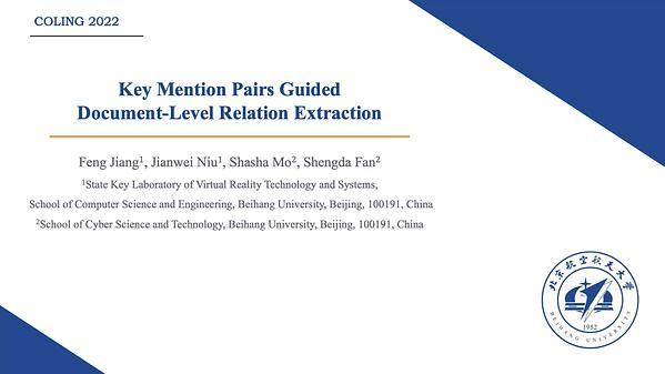 Key Mention Pairs Guided Document-Level Relation Extraction