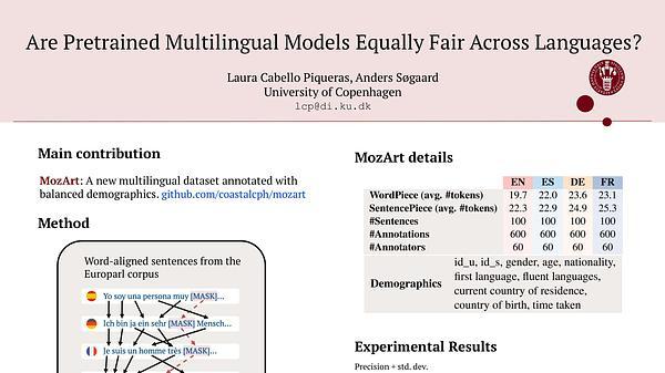 Are Pretrained Multilingual Models Equally Fair Across Languages?