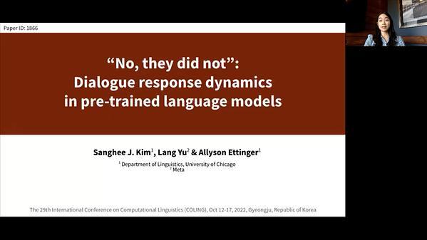 "No, they did not'': Dialogue response dynamics in pre-trained language models