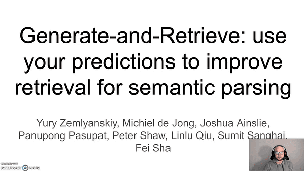 Generate-and-Retrieve: use your predictions to improve retrieval for semantic parsing