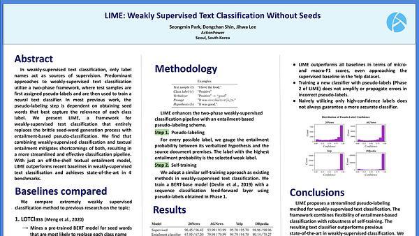 LIME: Weakly-Supervised Text Classification Without Seeds