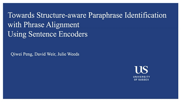 Towards Structure-aware Paraphrase Identification with Phrase Alignment Using Sentence Encoders