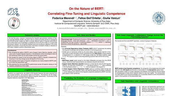 On the Nature of BERT: Correlating Fine-Tuning and Linguistic Competence