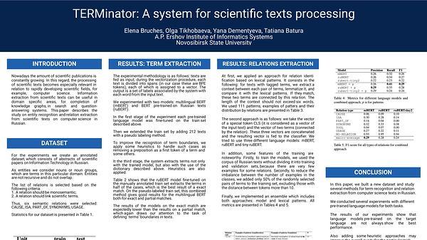 TERMinator: A system for scientific texts processing