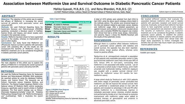 Association between Metformin Use and Survival Outcome in Diabetic Pancreatic Cancer Patients