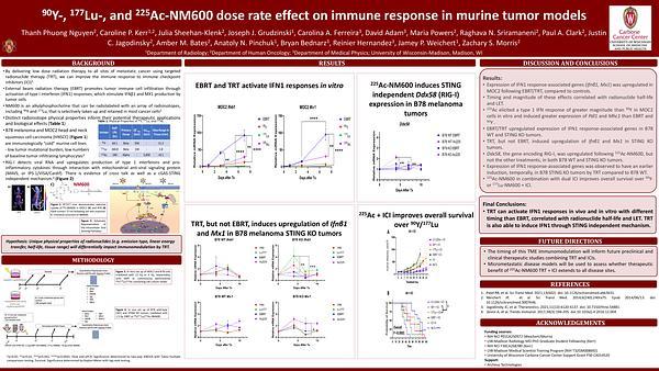 90Y-, 177Lu-, and 225Ac-NM600 dose rate effect on immune response in murine tumor models 