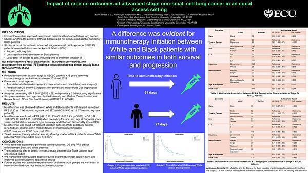 Impact of race on outcomes of advanced stage non-small cell lung cancer in an equal access setting