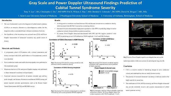Gray Scale and Power Doppler Ultrasound Findings Predictive of Cubital Tunnel Syndrome Severity