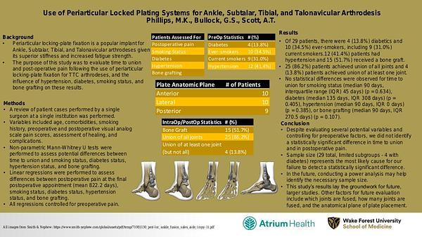 Use of Periarticular Locked Plating Systems for Ankle, Subtalar, Tibial, and Talonavicular Arthrodesis